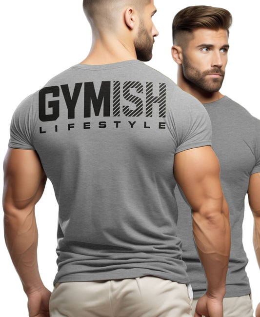 091. Gymish Lifestyle Back design Funny Workout Gym T-Shirt for Men T-Shirt GYMISH LIFESTYLE