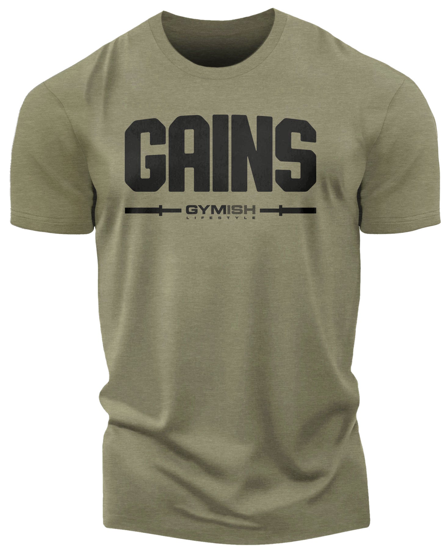 135. Gains Funny Motivational Workout Gym T-Shirt for Men T-Shirt Military Green T-Shirt GYMISH LIFESTYLE