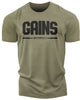 135. Gains Funny Motivational Workout Gym T-Shirt for Men