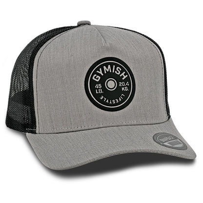 Gymish Workout Gym Hats for Men, Athletic Training Trucker Hat, Funny Gym Hats. GYMISH-HAT-WEIGHTPLATE Hat GYMISH LIFESTYLE