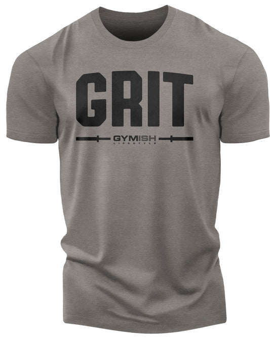 134. Grit Funny Motivational Workout Gym T-Shirt for Men T-Shirt Warm Grey T-Shirt GYMISH LIFESTYLE