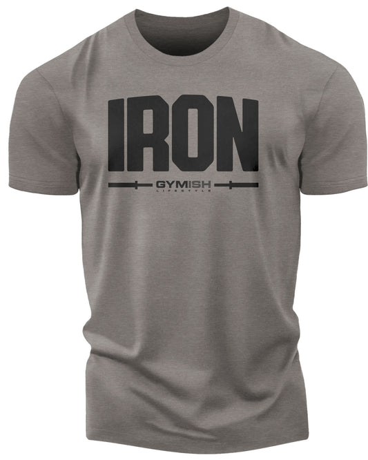 136. Iron Funny Motivational Workout Gym T-Shirt for Men T-Shirt Warm Grey T-Shirt GYMISH LIFESTYLE