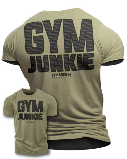 GYMISH Gym Junkie Back Design Workout T-Shirt for Men