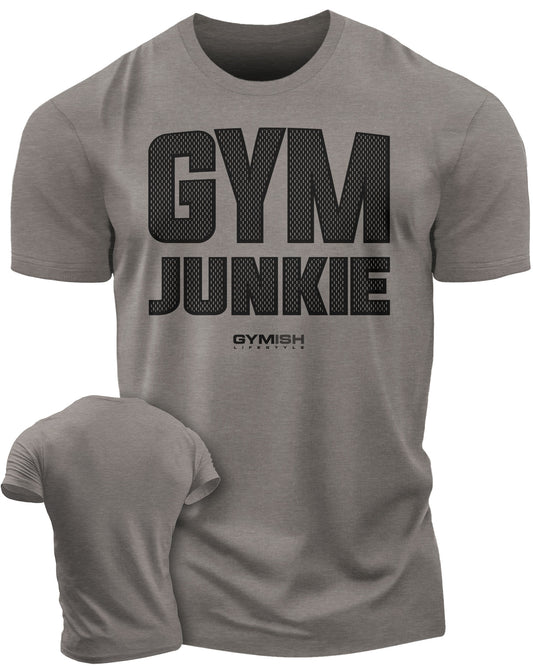 GYMISH Gym Junkie Funny Workout Gym T-Shirt for Men T-Shirt Warm Grey T-Shirt GYMISH LIFESTYLE