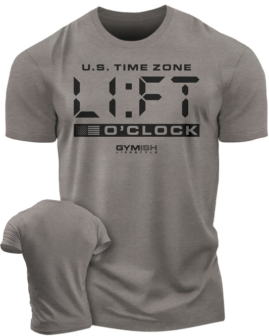 089. Lift O'Clock Motivational Workout T-Shirt for Men