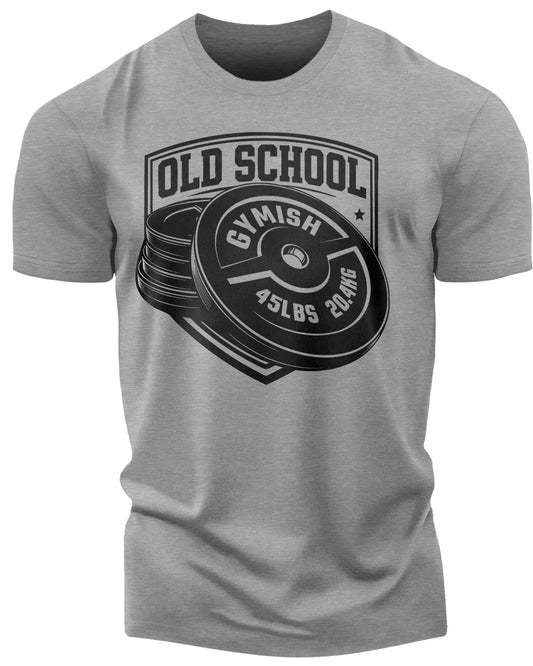 147. Old School Funny Motivational Workout Gym T-Shirt for Men T-Shirt Heather Grey T-Shirt GYMISH LIFESTYLE