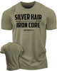 083. Silver Hair Iron Core Funny Workout Gym T-Shirts for Men