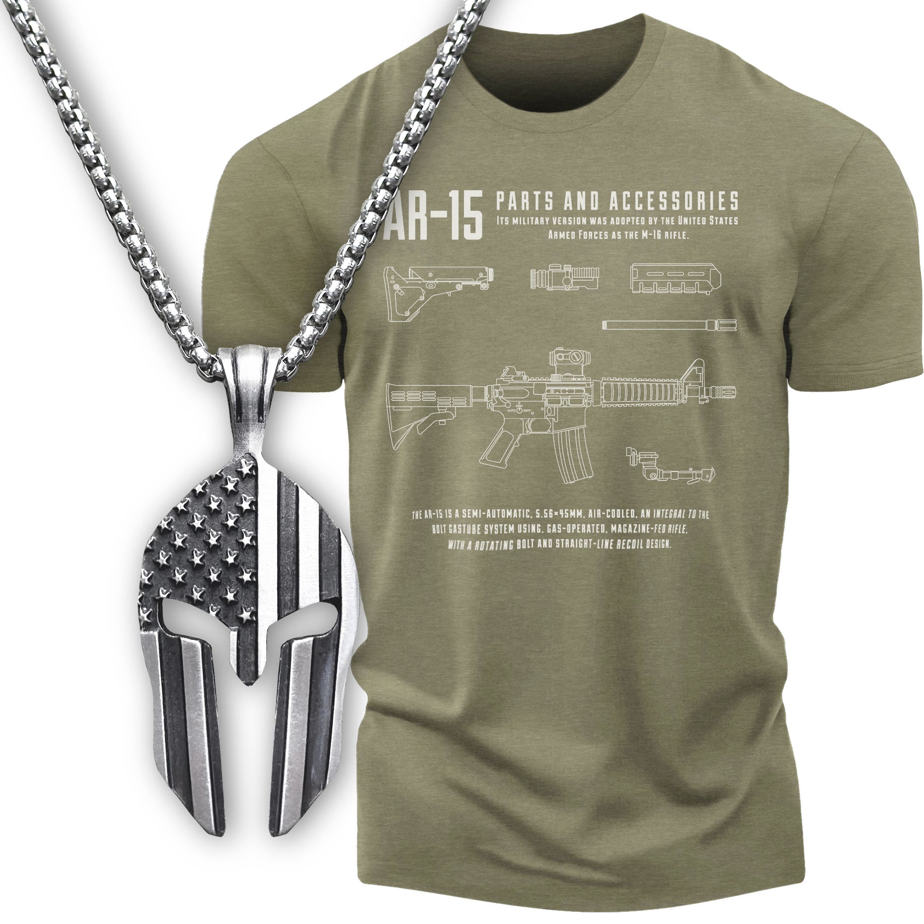 Gift Set for Men AR 15 Funny Workout Gym T-Shirt with Spartan