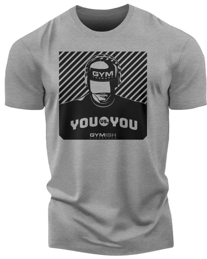 151. You vs You Funny Motivational Workout Gym T-Shirt for Men T-Shirt Heather Grey T-Shirt GYMISH LIFESTYLE