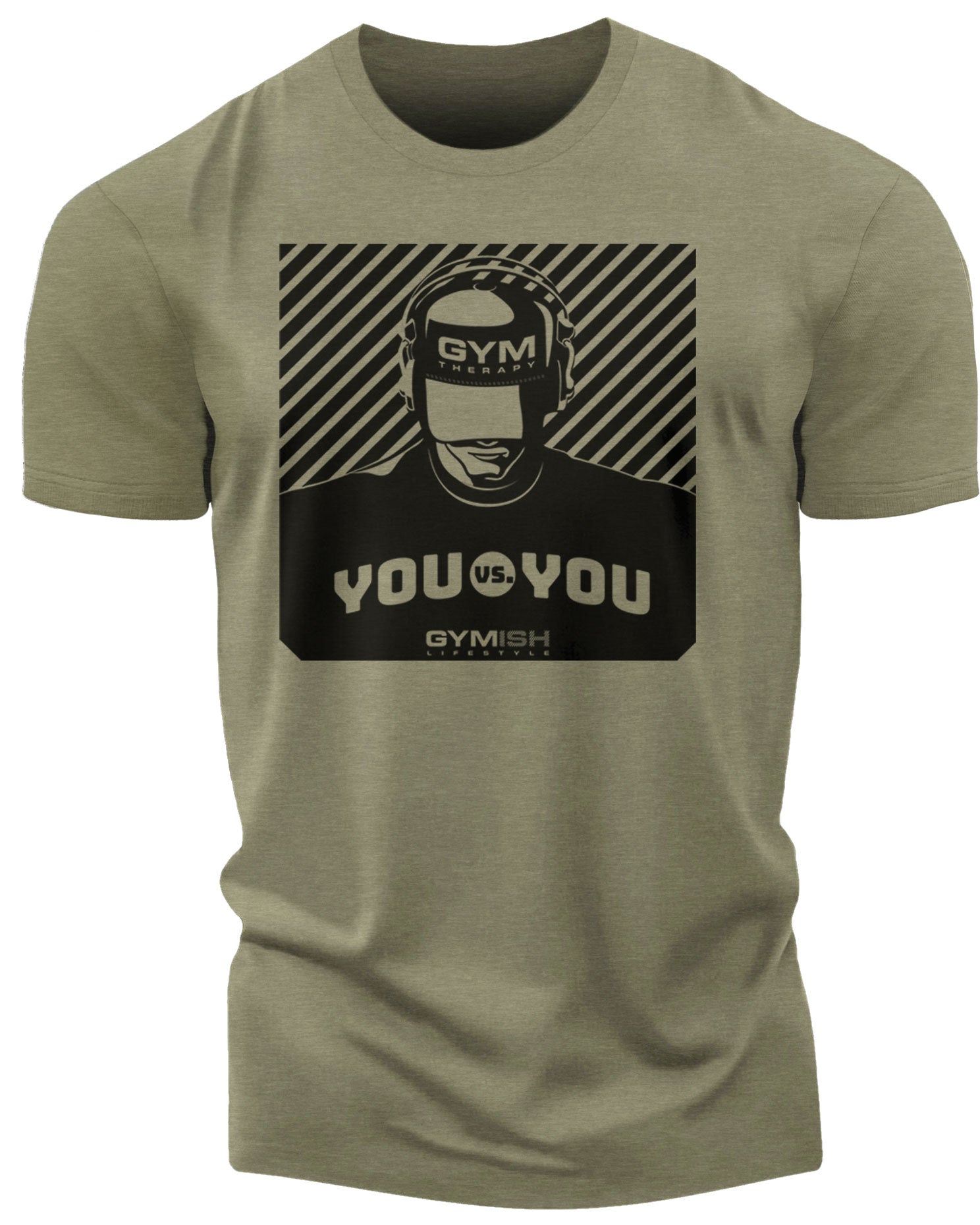 151. You vs You Funny Motivational Workout Gym T-Shirt for Men T-Shirt Military Green T-Shirt GYMISH LIFESTYLE