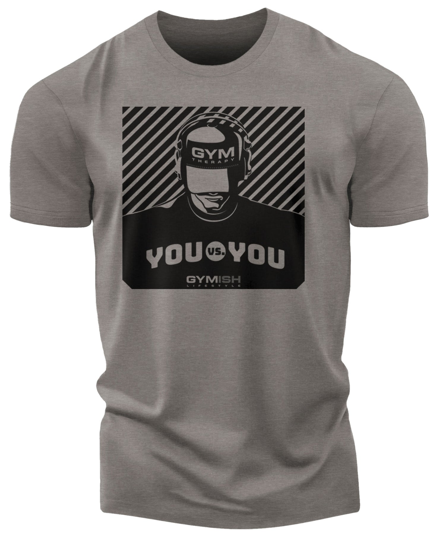 151. You vs You Funny Motivational Workout Gym T-Shirt for Men T-Shirt Warm Grey T-Shirt GYMISH LIFESTYLE
