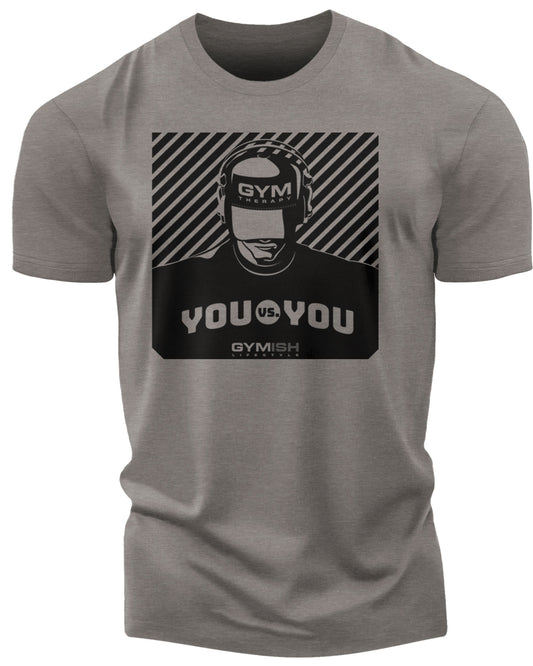 151. You vs You Funny Motivational Workout Gym T-Shirt for Men T-Shirt Warm Grey T-Shirt GYMISH LIFESTYLE