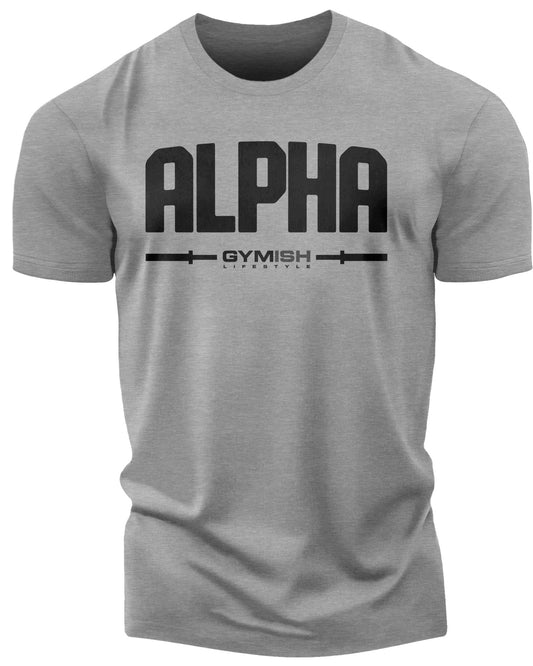 133. Alpha Funny Motivational Workout Gym T-Shirt for Men T-Shirt Heather Grey T-Shirt GYMISH LIFESTYLE