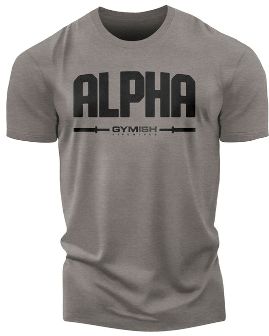 133. Alpha Funny Motivational Workout Gym T-Shirt for Men T-Shirt Warm Grey T-Shirt GYMISH LIFESTYLE