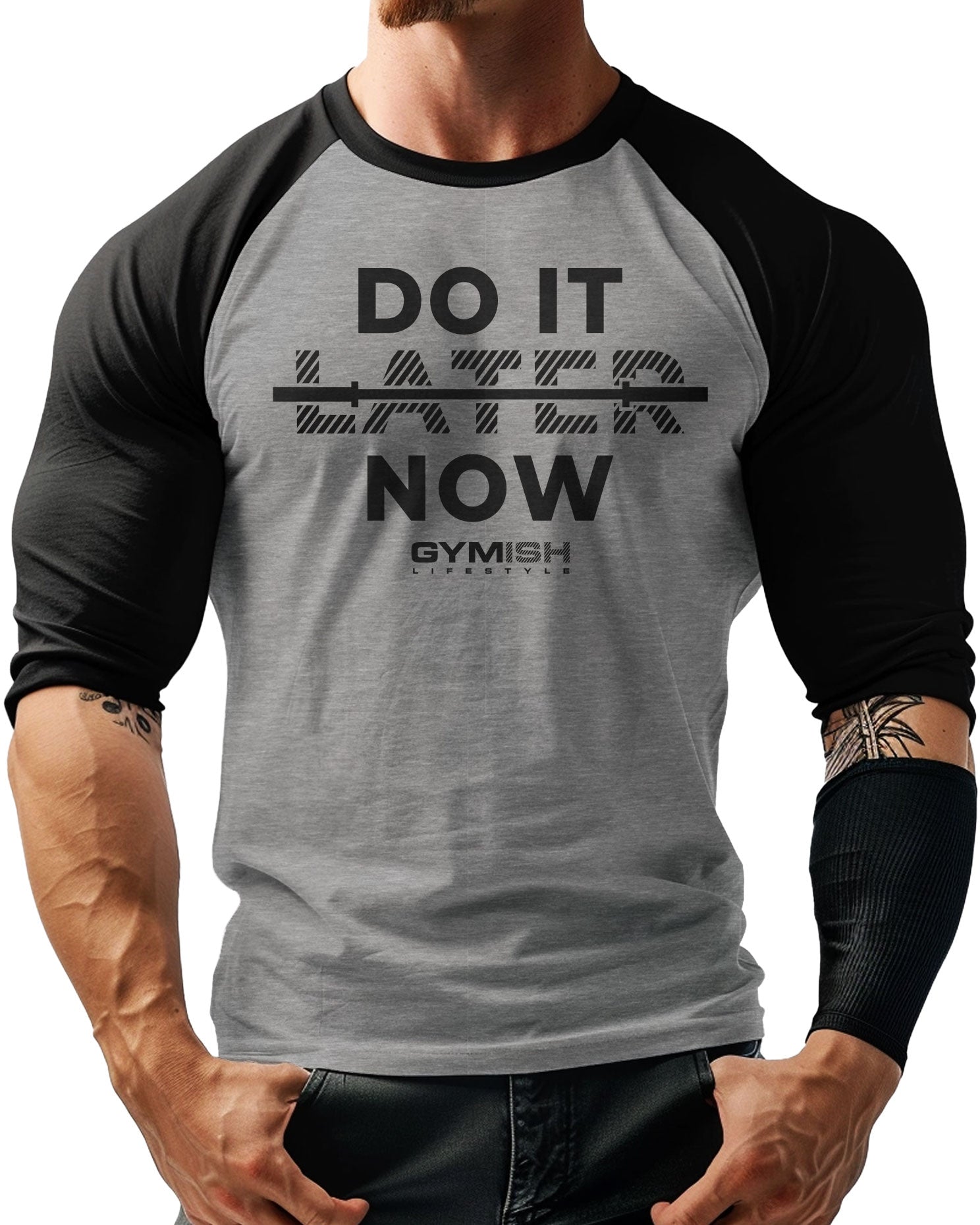 157. RAGLAN Do It Now Funny Workout Gym T-Shirt for Men T-Shirt GYMISH LIFESTYLE