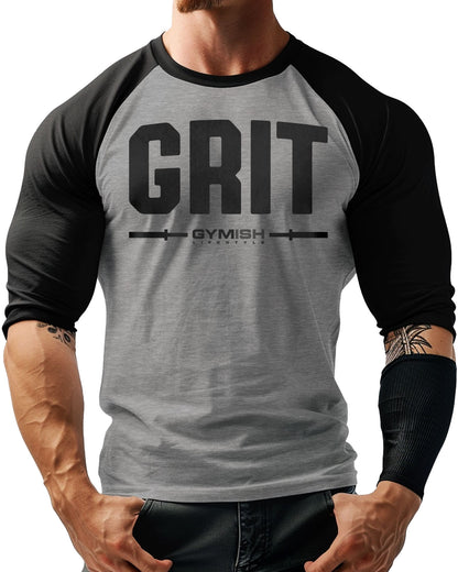 134. RAGLAN Grit Funny Workout Gym T-Shirt for Men T-Shirt GYMISH LIFESTYLE