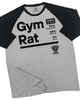 105. RAGLAN Gym Rat Funny Workout T-Shirt for Men