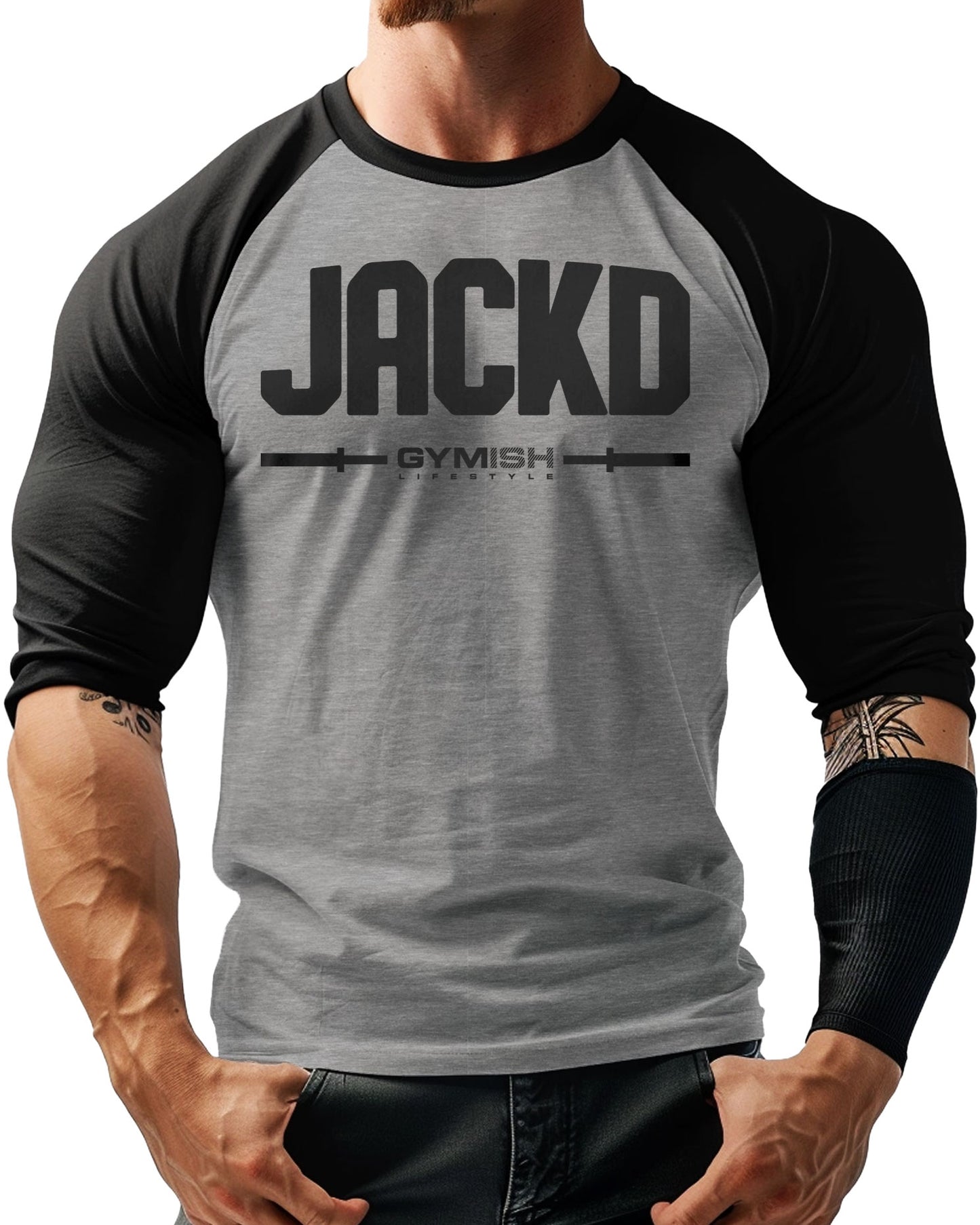 140. RAGLAN Jackd Funny Workout Gym T-Shirt for Men T-Shirt GYMISH LIFESTYLE