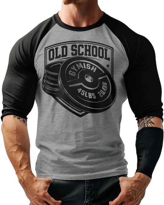 147. RAGLAN Old School Funny Workout Gym T-Shirt for Men T-Shirt GYMISH LIFESTYLE