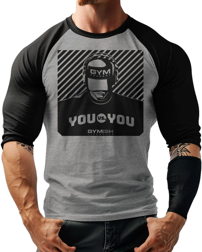 151. RAGLAN You vs You Funny Workout Gym T-Shirt for Men T-Shirt GYMISH LIFESTYLE