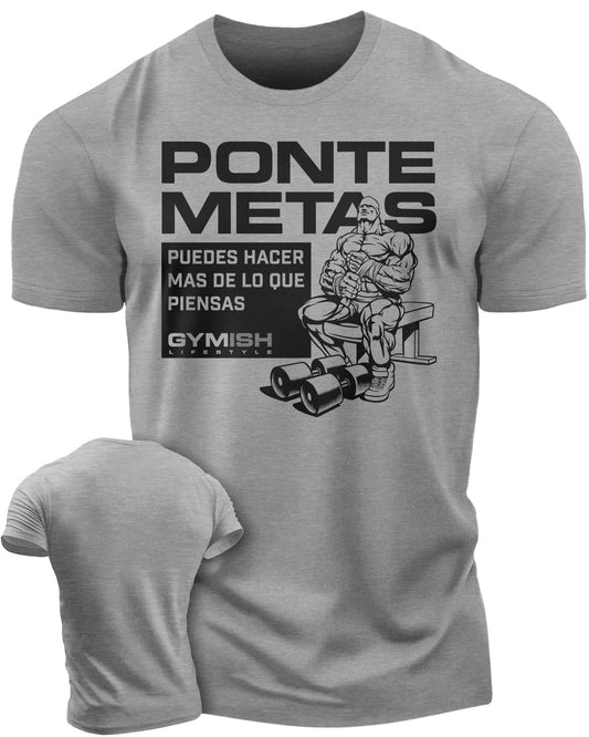 Ponte metas Puedes hacer mas De lo que piensas Workout Gym T-Shirt Funny Gym Shirt for Men Camiseta de gimnasio de entrenamiento T-Shirt Heather Grey T-Shirt GYMISH LIFESTYLE