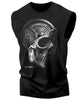 051. Skull Weight Plate Funny Workout Muscle Tank Top for Men