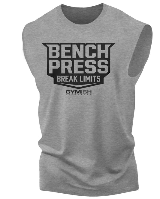 025. Bench Press Workout Muscle Tank Top for Men Heather Grey T-Shirt GYMISH LIFESTYLE