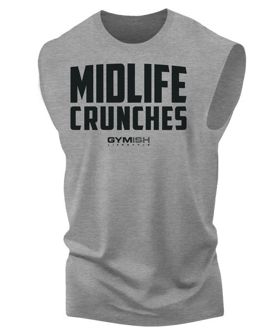 082. Midlife Crunches Workout Muscle Tank Top for Men