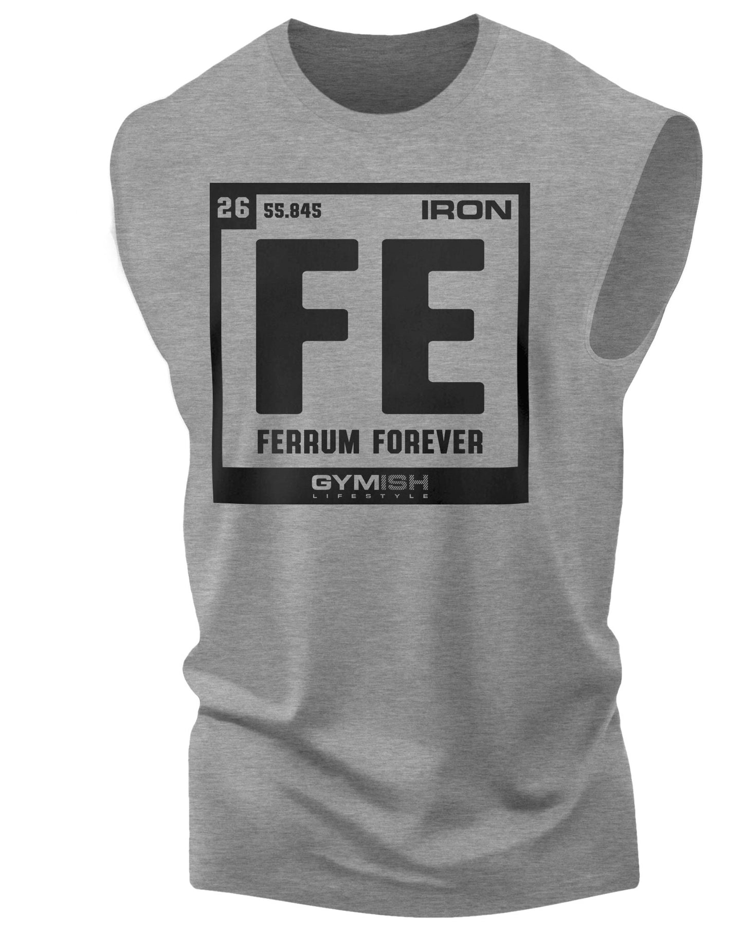 127. Ferrum Forever Workout Funny Muscle Tank Top for Men Heather Grey T-Shirt GYMISH LIFESTYLE