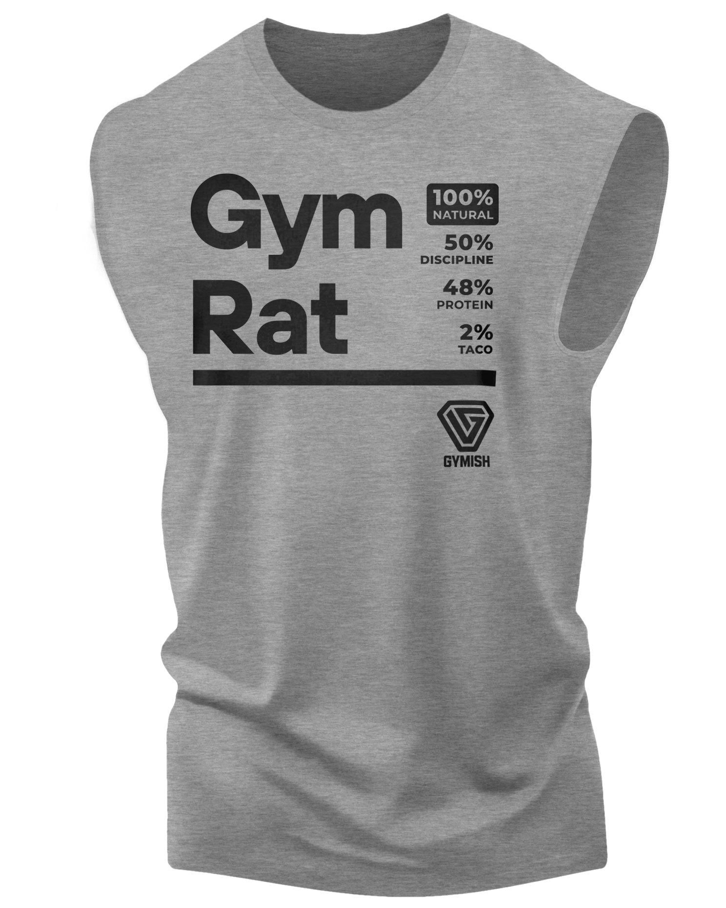 105. Gym Rat Workout Muscle Tank Top for Men Heather Grey T-Shirt GYMISH LIFESTYLE