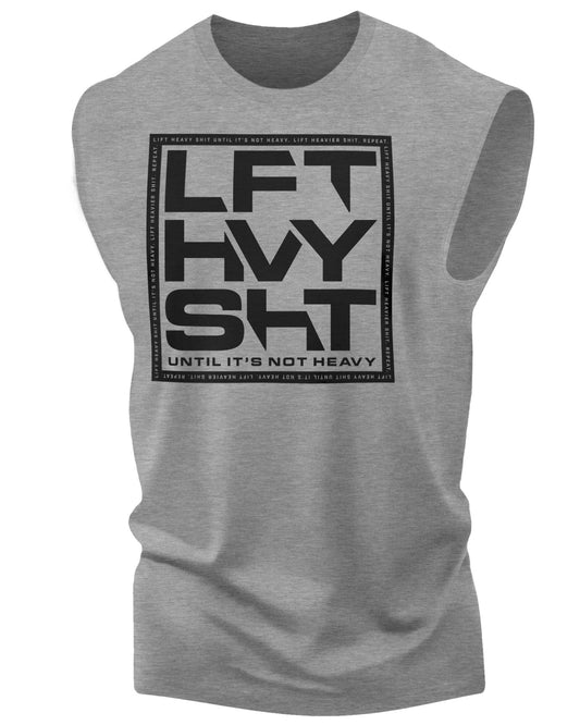 119. Heavy Lift SHT Workout Funny Muscle Tank Top for Men Heather Grey T-Shirt GYMISH LIFESTYLE