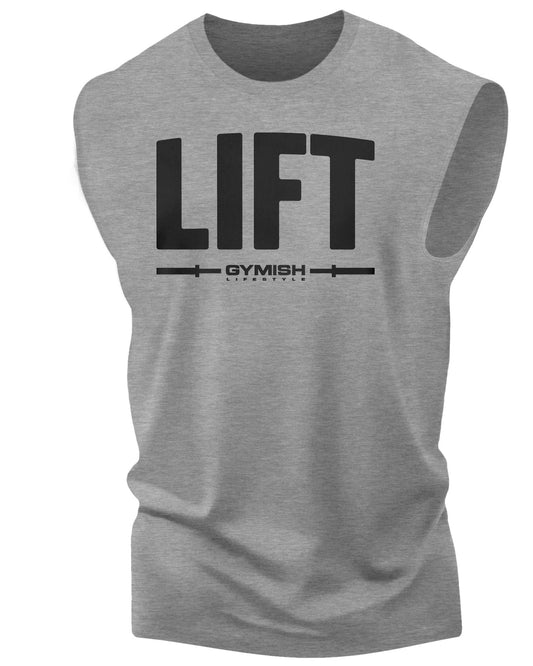 137. Lift Workout Funny Muscle Tank Top for Men Heather Grey T-Shirt GYMISH LIFESTYLE