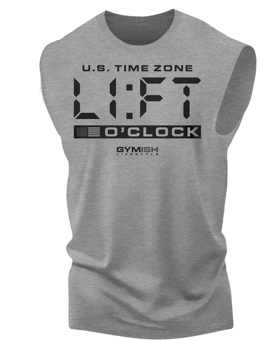 089. Lift O'Clock Motivational Workout Muscle TankTop