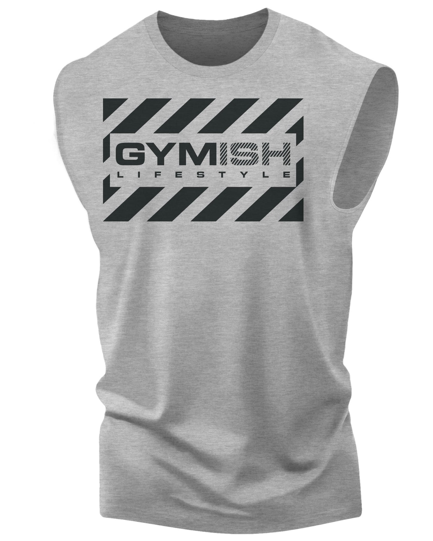 076. Gymish Workout Muscle Tank Top for Men. Heather Grey T-Shirt GYMISH LIFESTYLE