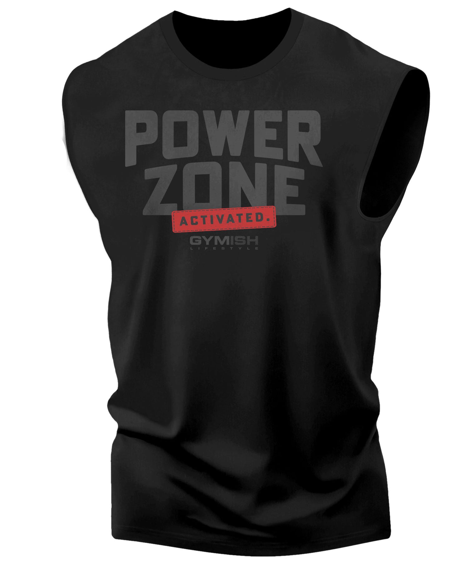 150. Activated Workout Funny Muscle Tank Top for Men Black On Black T-Shirt GYMISH LIFESTYLE