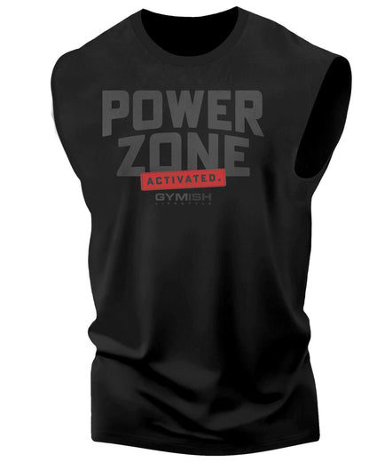 150. Activated Workout Funny Muscle Tank Top for Men Black On Black T-Shirt GYMISH LIFESTYLE