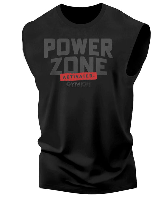 150. Activated Workout Funny Muscle Tank Top for Men Black On Black T-Shirt GYMISH LIFESTYLE