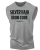 083. Silver Hair Iron Core Funny Workout Muscle Tank Top for Men