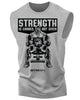 077. Strength Is Earned Funny Workout Muscle Tank Top for Men