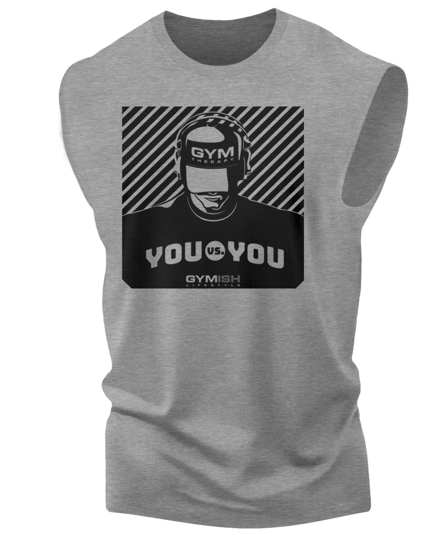 151. You vs You Workout Funny Muscle Tank Top for Men Heather Grey T-Shirt GYMISH LIFESTYLE