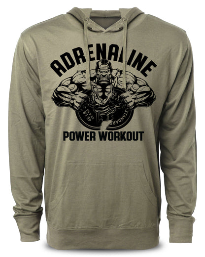 020. Adrenaline Funny Workout Hoodie for Men