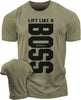 012. Lift Like A Boss Funny Motivational Workout Gym T-Shirt for Men