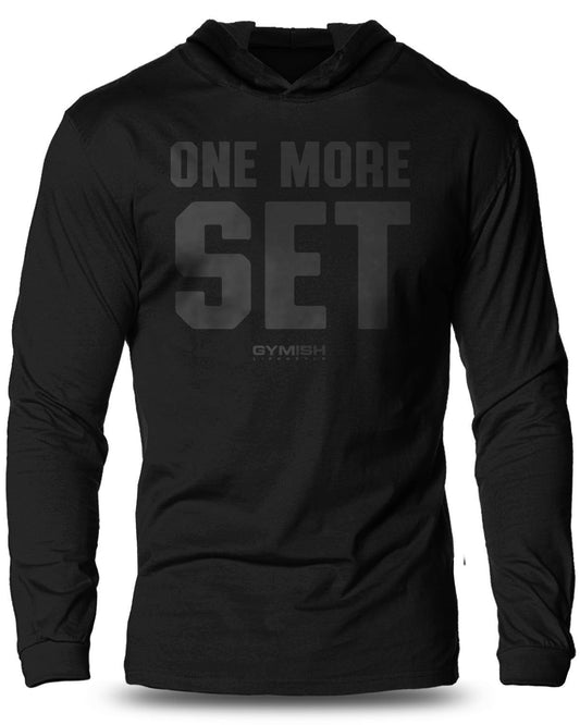 018-One More Set Lightweight Long Sleeve Hooded T-shirt for Men - Gymish - - #Gym Shirts# - - #Workout T-Shirts#