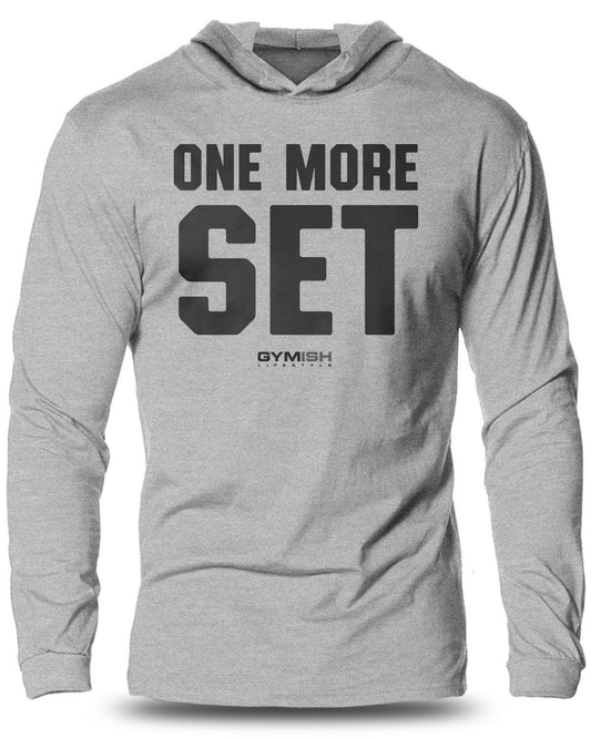018-One More Set Lightweight Long Sleeve Hooded T-shirt for Men - Gymish - - #Gym Shirts# - - #Workout T-Shirts#