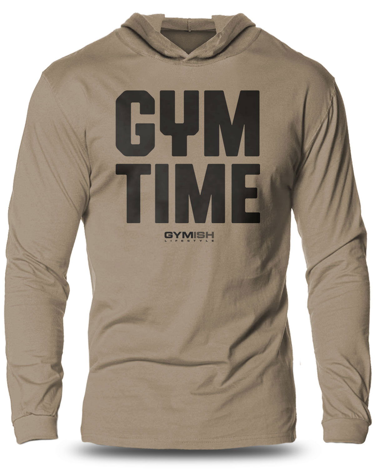 019. GYM TIME I ll BE BACK Lightweight Long Sleeve Hooded T shirt fo Gymish