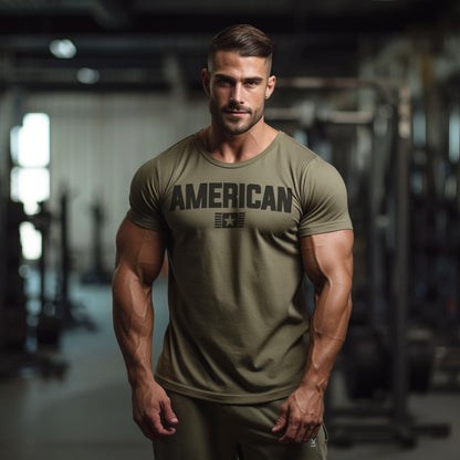 Gift Set for Men American Workout Gym Shirt with Spartan Warrior Pendant