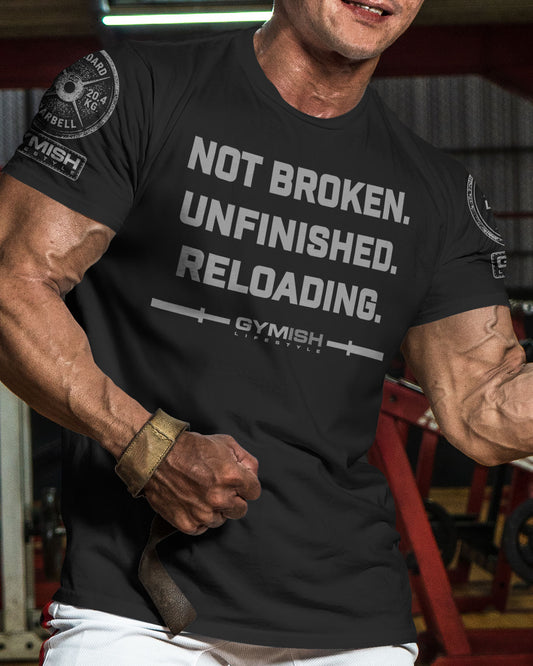 158. Not Broken Funny Motivational Workout Gym T-Shirt for Men T-Shirt GYMISH LIFESTYLE