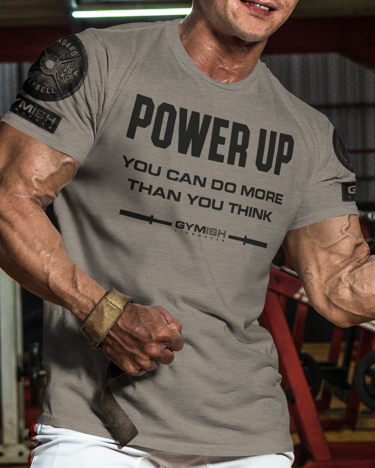 112. Power Up Funny Motivational Workout Gym T-Shirt for Men T-Shirt GYMISH LIFESTYLE