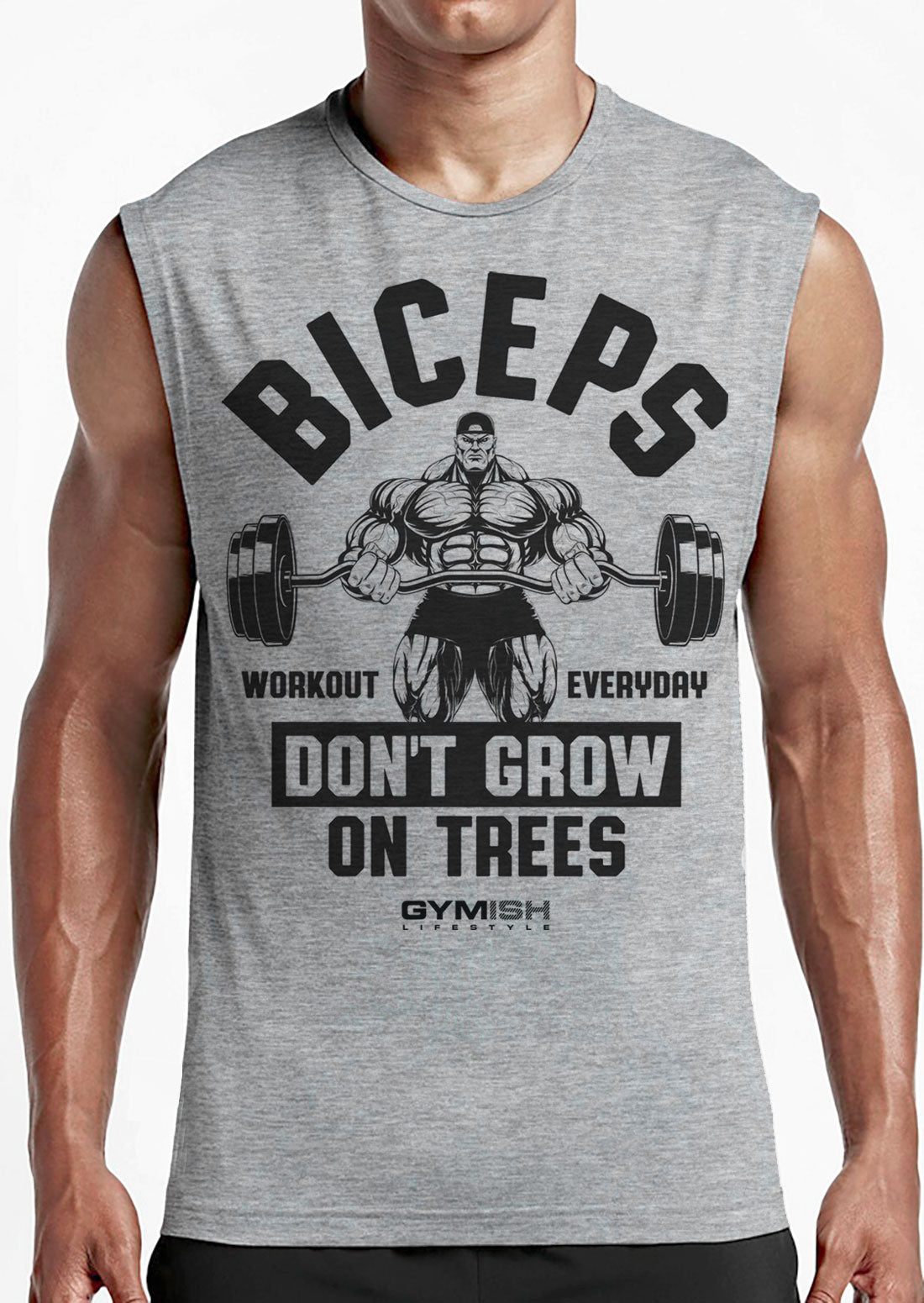 034. Biceps Don't Grow On Trees Workout Muscle Tank Top for Men T-Shirt GYMISH LIFESTYLE