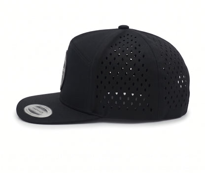 GYMISH Weightplate Gym Hat for Men, Weight Plate Patch Snapback, 6 Panel Laser Vented Workout Cap